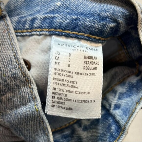 American Eagle Womens Straight Jeans Size 0 Blue Denim Light Wash Denim Casual - Picture 3 of 9